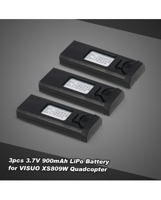 3pcs 3.7V 900mAh Rechargeable LiPo Battery for VISUO XS809W FPV Quadcopter