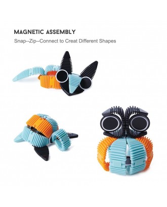 34pcs Flexible Magnetic Construction Kit Assembly 2D 3D Puzzle Block Educational Toys