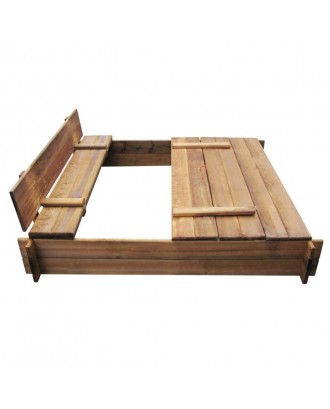 Square impregnated wooden sandpit
