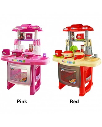 Electronic Kitchen Cooking Toys Cooker Play Set Lights & Sound Portable Children Kids Tools