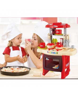 Electronic Kitchen Cooking Toys Cooker Play Set Lights & Sound Portable Children Kids Tools