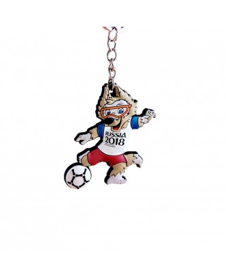 2018 World Cup Mascot Keychain Zabivaka Alloy Pendant Football Fans Gift