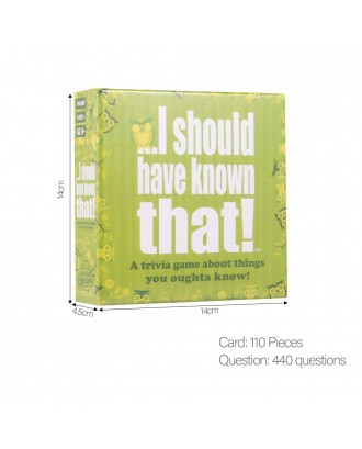 I Should Have Known That Trivia Game Card Game Party Play Cards A Card Game for Kids Children