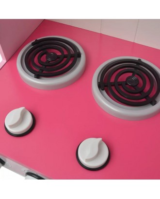 Toy kitchen wood 82 × 30 × 100 cm pink and white
