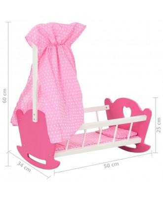 Doll bed with canopy MDF 50 × 34 × 60 cm pink