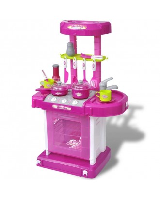 Kids Kitchen Play Kitchen with light and sound effects Rosa