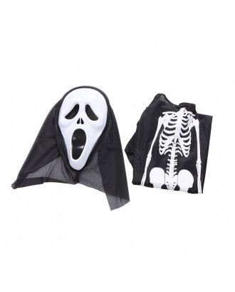 Halloween Costume Scary Skeleton Mask Ghost Clothes