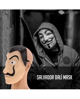 Salvador Dali Mask Latex Costume Mask Headgear for Halloween Cosplay Party Decoration Backroom Film Props