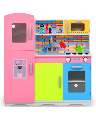 Children's play kitchen MDF 80 x 30 x 85 cm multicolored