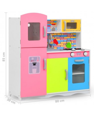 Children's play kitchen MDF 80 x 30 x 85 cm multicolored