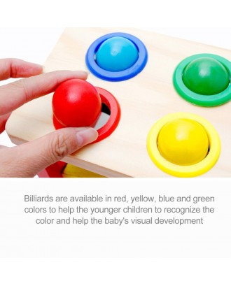 Wooden ball children's intellectual strength baby early education wooden quality knocking table color matching toy factory direct sales Fun knocking table