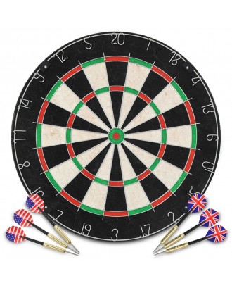 Professional Dartboard Sisal with 6 darts and surround