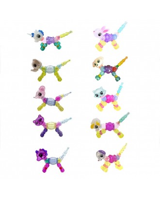 Colorful Magical Pets Bracelets for Girls Twist Pets Pop Beads Jewelry Making Kit for Kid-Horse