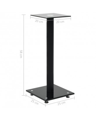 Speaker stand Column design 2 pcs. Hard glass black